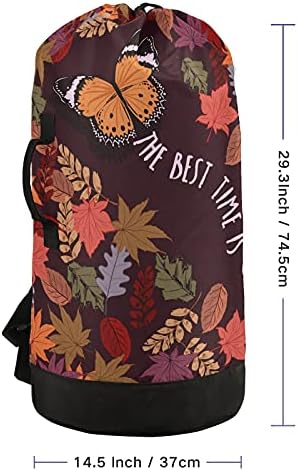 Чанта за дрехи с пеперуда във формата на Листа за Деня на Благодарността, Тежка Раница за дрехи с плечевыми ремъци, Дръжки, Пътна