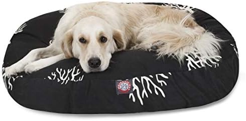 Черна Коралови Голяма Кръгла Закрит Подови Легло За домашни Кучета Подвижен Миещ се Калъф От Majestic Pet Products