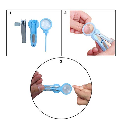 Детска машина за рязане на ноктите Safe-O-Хлапе с Увеличително стъкло (син)