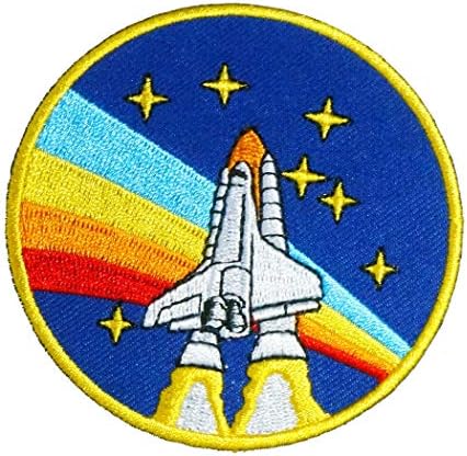 Графична прах Изследовател на космическия кораб на НАСА Астронавтът Бродирани Желязо Нашивка Аполон САЩ знамето на Съединените американски