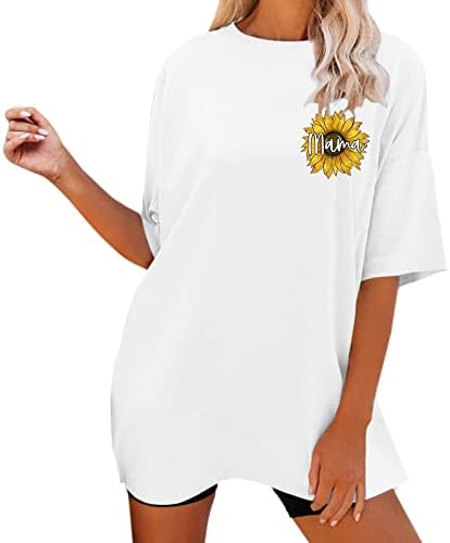 Ежедневна тениска за жени, дамски пролетно-лятна тениска с къс ръкав и кръгло деколте с принтом, големи размери, блузи, ризи, дамски