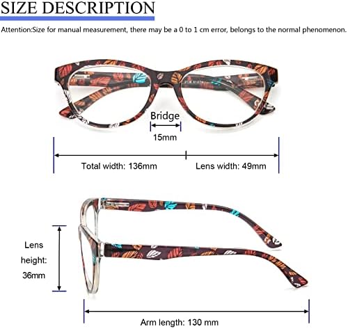 KoKoBin 4-Pack Очила за четене За мъже И жени, Сини Светозащитные Очила за четене с кутия пролетта на електрически вериги (цвете дограма 3.00)