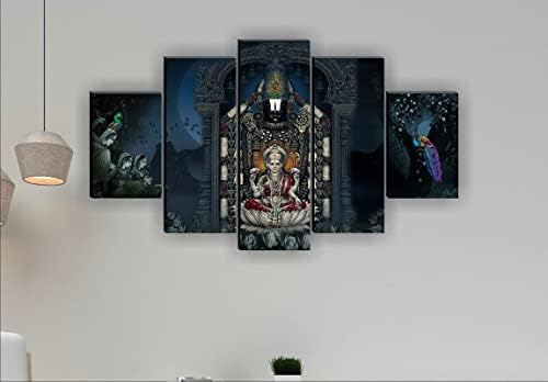 1 artofcreation SAF Комплект от 5 Tirupati Баладжи с Лакшми Религиозно съвременно изкуство Домашна декоративни стенни Живопис 30