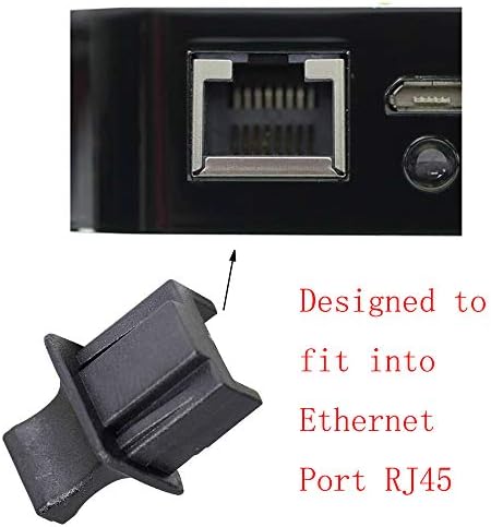 50ШТ Защитно покритие от прах, RJ-45 Защитава хъб порт Ethernet от FENGQLONG (Черно-Голям)