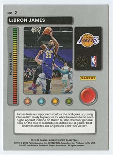 2021-22 Donruss Optic T-Минус 3-2-12 Търговска картичка баскетболист в НБА Леброн Джеймс Лос Анджелис Лейкърс 2021-22