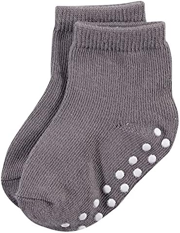 Детски чорапи от памук Посетени by Nature с нескользящим изземване, за защита от падане, Обикновена черна, 12-24 месеца