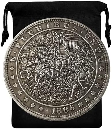 Kocreat Копие Монети Скитник САЩ 1886 г. - Каубои и Орел сребърно покритие Копие на Сувенирни Монети във вид на Долара Морган, Монета