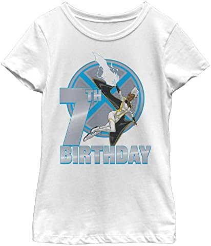 Тениска с къс ръкав за момичета Marvel Little, the Big Classic 7th Буря Birthday За момичета
