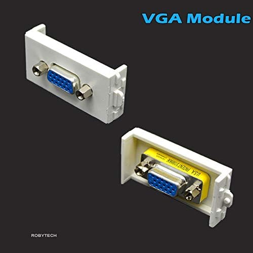 Стенни изход VGA с 3 Модула VGA Keystone Бяла Лицева Панел 118x72 мм Дисплей Видеомонитор Поддръжка на Кабелната система