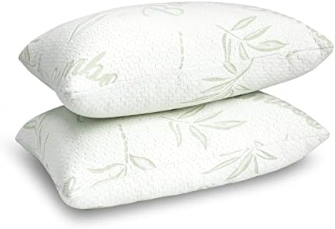 Възглавници със стандартен размер SILKOKOON Bamboo Комплект от 2-те Пера постелки възглавници за гърба, корема и странично спи -