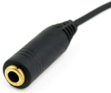 Жак за слушалки жак 2,5 мм от мъжете до 3,5 мм от жените AUX аудио кабел-адаптер кабел (черен, 12 см под ъгъл 90 градуса - 2 бр.)
