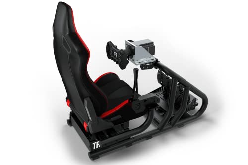 Кабина на симулатор на състезания Trak Racer RS6 с черно-червено откидывающимся седалка - Высокорегулируемым тренажером, универсална стойка за състезателни колела и е с?