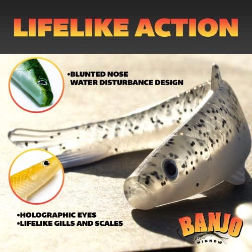 Комплект от 102 теми Banjo Minnow + Реалистична примамка за всички видове риби + Издръжлив материал, който улови риба + Примамка