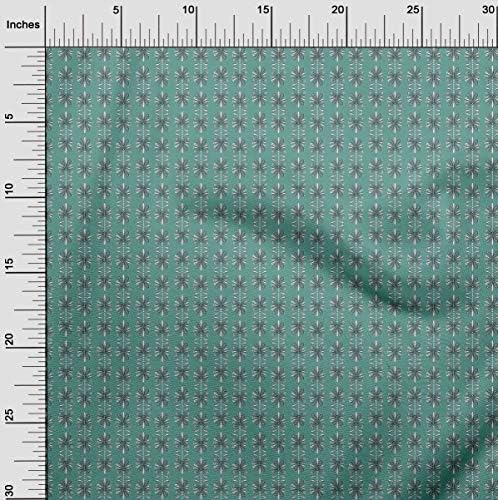 Тъкан от вискозного джърси oneOone, кърпа с принтом полка точки и цветя блок, ширина 60 см