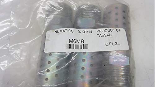 Numatics M6mb - Комплект от 3 ауспуси, 1 Жак Bspt, Метален M6mb - Комплект от 3
