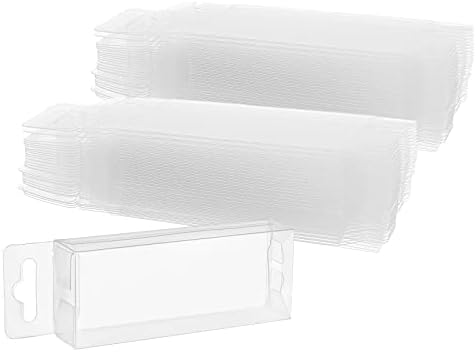 AHANDMAKER PVC Пластмасова Кутия с 30 Броя Правоъгълни Сгъваеми Прозрачни Кутии За Съхранение с дупка за окачване на Прозрачни Пластмасови