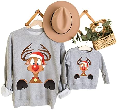 Пуловер DIYAGO с дълъг ръкав Мама и аз, Коледен Семеен Пуловер, Семеен Комплект Забавни Празнични Блузи, Тениски, Еднакви Комплекти