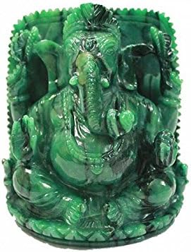 Ведически Ваани Ганеша в Птичия камък - 730 Грама Зелени Идоли