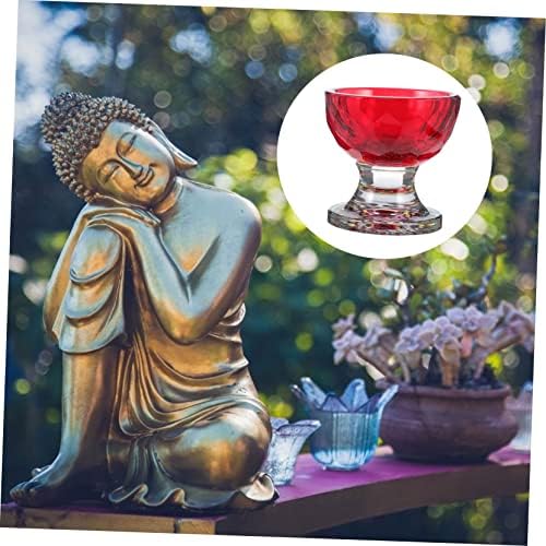 DOITOOL 1 бр. Купа за Светена Вода Месингови Свещници Стъклени Чаши За Пиене Стъклена Менора, за да проверите За Будистки Олтар