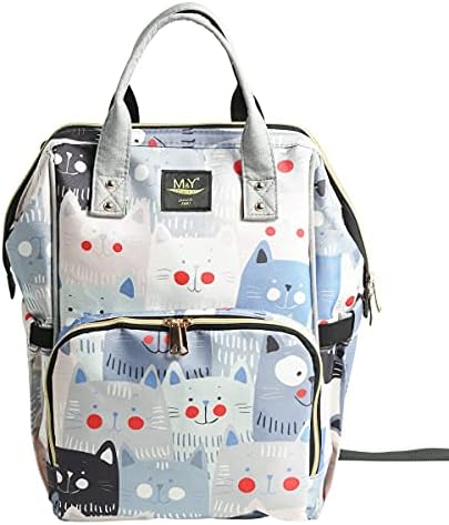 Раница-чанта за памперси Miniyoki, Детска чанта (За котки), Детска чанта Унисекс Голям Капацитет, Водоустойчив, лек, произведени