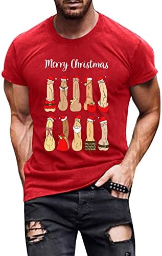 Мъжки Коледни тениски WOCACHI с къс ръкав, грозни Коледни Празнични костюми, Забавни спортни тениски с графичен дизайн, плътно прилепнали