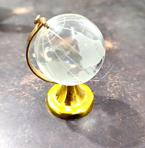 Кристален Глобус Златния размер 2 Инча от 2 Части за Успех, Късмет и Просперитет