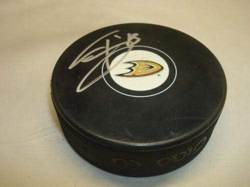 Тим Джакман подписа хокей шайба Анахайм Дъкс с автограф 1А - Autograph NHL Pucks