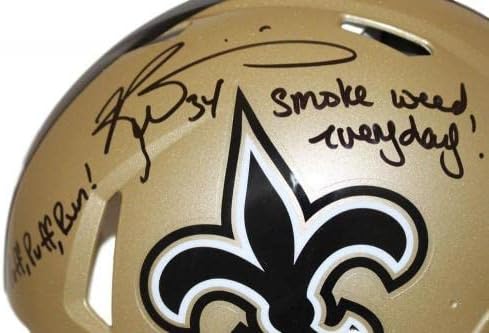 Автентичен Каска New Orleans Saints Speed с Автограф Рика Уилямс Smoke JSA 27598 - Каски NFL С автограф