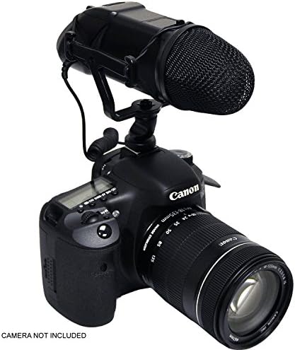 Цифров професионален микрофон с ЦПУ за Canon EOS 5D Mark IV (стерео/NRS) със заглушител Dead Cat Wind за системи от висок клас (DSLR