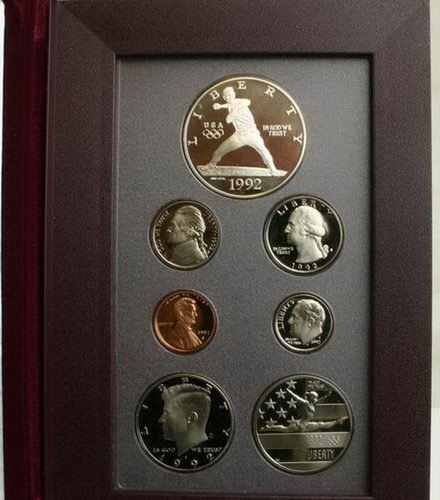 Набор от монети 1992 г. в Монетния двор на САЩ Prestige Proof Unc с надпис COA