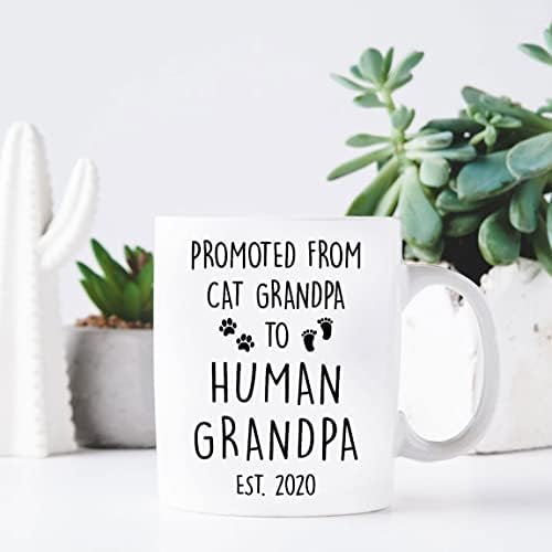 Персонални Рекламираната Забавна Чаша От Дядо-Котка До Дядо-на Човек, на Обява За Бременност Баби и Дядовци, Подарък за Дядо си, за обявяване на Дете, Подарък за Нов ?