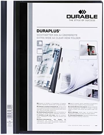 Трайни папки Duraplus HUNKE & Игото за домашна употреба с ясен дисплей, здрав филм, DIN A4, черен