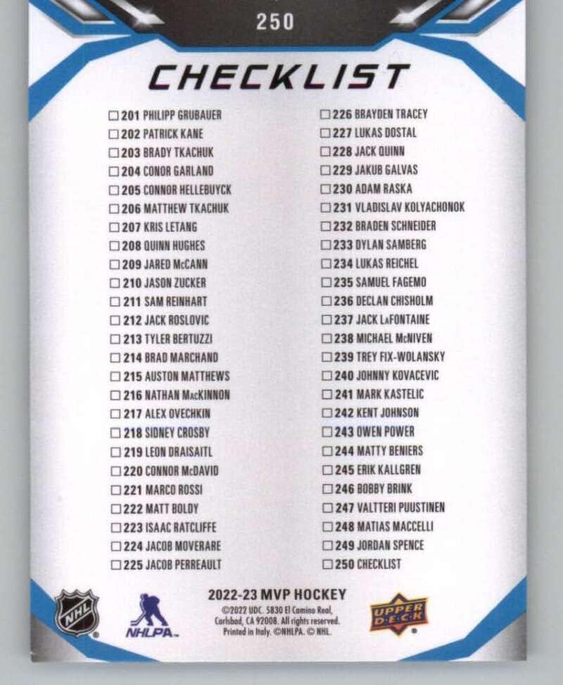 2022-23 MVP 250 горната палуба Мат Baldy RC Новобранец SP Хокейна карта с къс принтом Minnesota Wild NHL