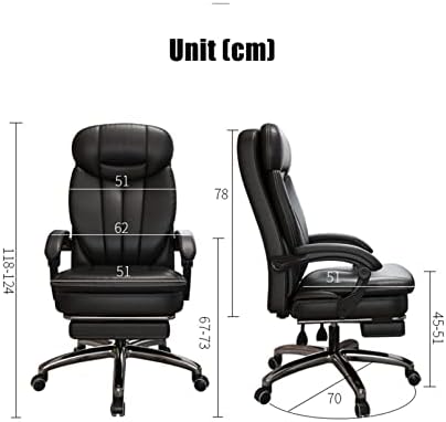 Офис стол от естествена телешка кожа, фотьойл Шеф, Бизнес-Домашни Откидывающееся Въртящо се кресло, Удобно Сидячее Компютърен стол,