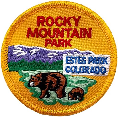 Нашивка за Национален парк Роки Маунтин с Лепило за Ютия 2,5 инча Кръг - Сувенир с бродерия Estes Park, щата Колорадо