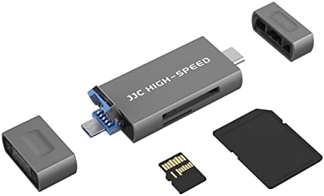 Четец за карти USB 3.1 SD Micro SD, Метален четец за карти памет (пристанища Type C 3.1 USB 3.1 Micro USB 2.0) за карти UHS-II/UHS-I/SDXC/SDHC/MMC/RS-MMC