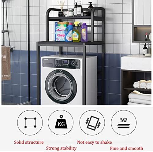 Рамки за съхранение на перални машини BKGDO, Подова Поставка над Тоалетна, Устойчиви на корозия Стойка от въглеродна стомана, 2-Слойная