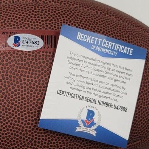 Кърт Уорнър е подписал Реплика на футболни топки на NFL Duke (A) ~ Бекет БАС COA - Футболни топки с автографи