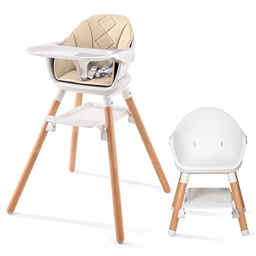 Детско столче за хранене Beberoad Love, 4 в 1, Wooden Столче за хранене, Трансформируемый Столче за хранене, детско столче-седалка