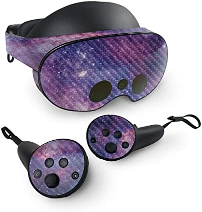 Кожа от въглеродни влакна MightySkins е Съвместима с Meta Quest Pro - Violet Stars | Защитно, Трайно текстурированное покритие от