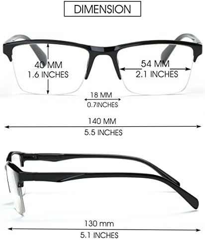 VEVESMUNDO Очила За Четене Мъжки Женски Полуободковые Модерни Очила с Голям размер