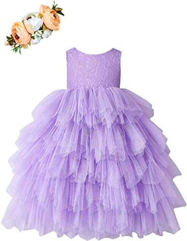 Cilucu/ Макси рокля-Пакет За малки момичета Без Ръкави, Рокли с цветя модел За момичета, С V-Образно деколте на гърба и подплата