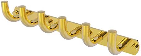 Allied Brass RM-20-6 Колекция Remi 6-Цифрен Декоративна Кука за Вратовръзка и стелажи за колан, Полиран Месинг