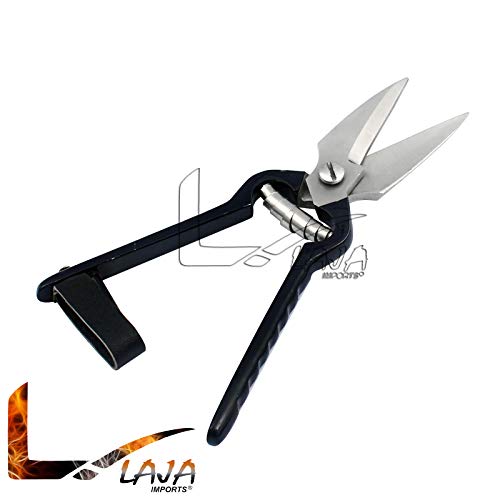 LAJA внася крак ротационни ножици от 9-инчов неръждаема стомана, пружина с ключалка черен цвят