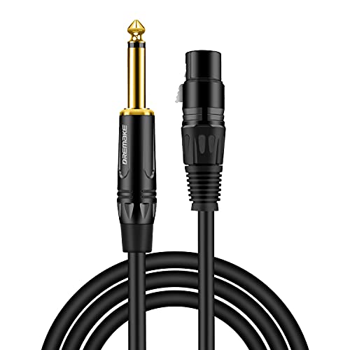 DREMAKE 20-крак Микрофон кабел XLR-TS 6,35 мм (1/4 инча), аудио кабел XLR 3Pin-една Четвърт от инча, Моно-6,35 мм 1/4 Инча, кабел