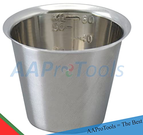 Медицински чашка AAProTools с класификация от неръждаема стомана, 2 унция. Предотвратява развитието на бактерии. Мерителна чашка за лекарства с Градуированным дизайн. Н