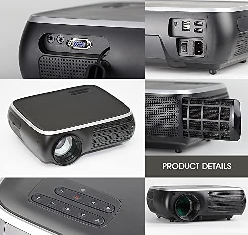 XDCHLK M8S Проектор Full 1080P, 4K 7000, съвместима с AV и USB, подарък (Цвят: M8S-W)