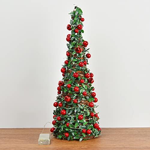DEKIKA Изискани Коледни Декоративни Подаръци, 15,7-Инчовата Дъска Коледно Дърво с 50 светодиодни Лампи Настолна Креативна Коледно