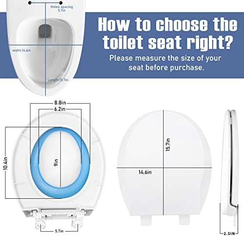 Кръгла Седалка за тоалетната чиния, Мека Закрывающееся Седалка за тоалетна е Бял на цвят с функцията за бързо изключване, Просто фиксиране на върха Семейно Седалка