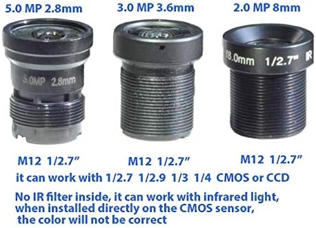 Bluefishcam - Комплекти обективи 1/2.7 2.8 mm, 3.6 мм и 8 мм за Камери за видеонаблюдение Security Camera